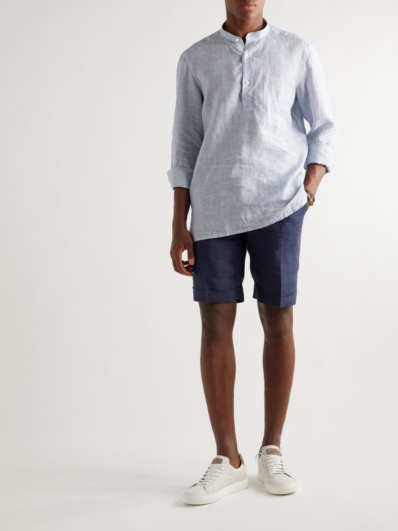 Brioni - Tropical Linen Shorts - Blue Brioni