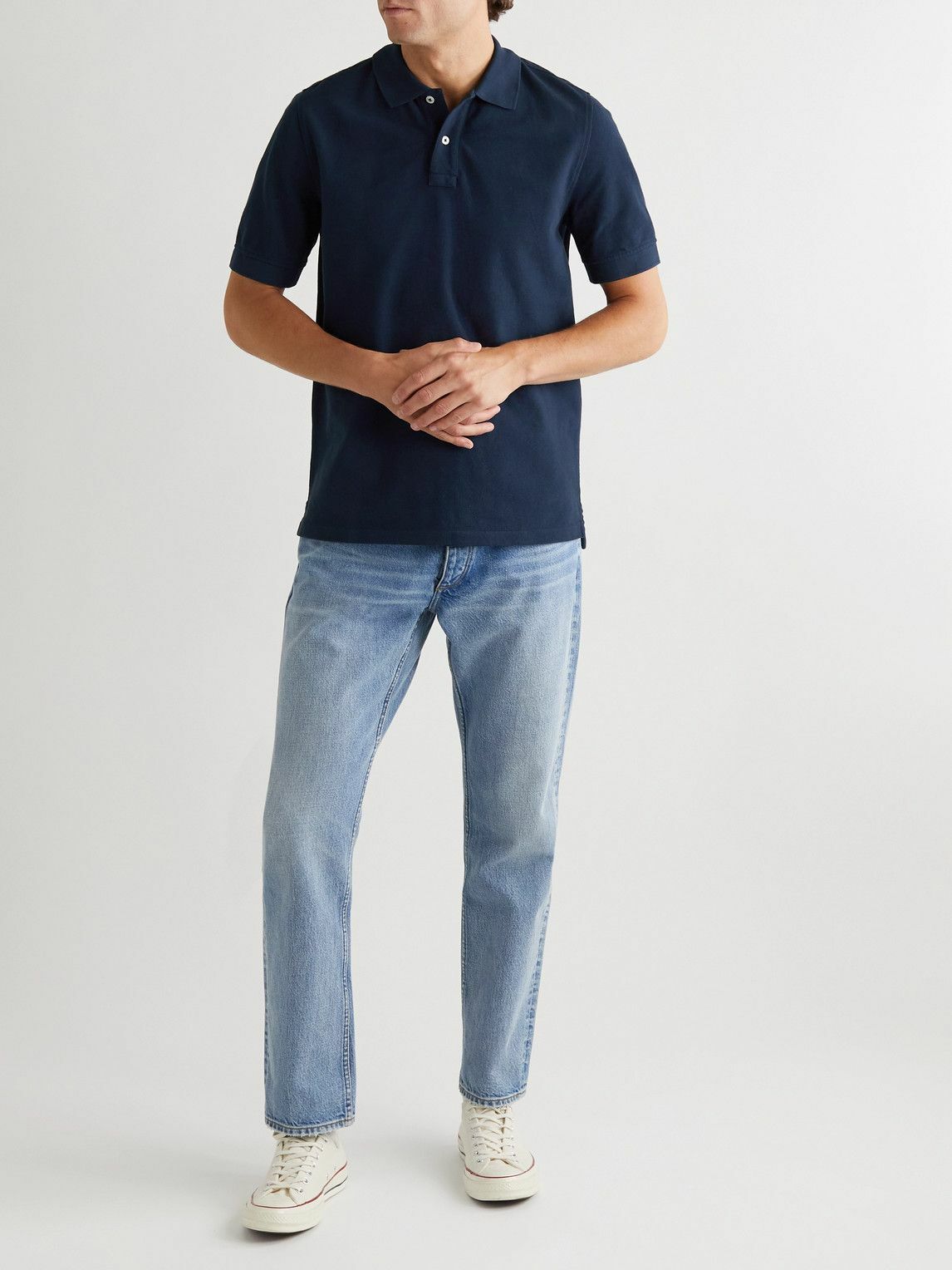 Drake's - Slim-Fit Cotton-Piqué Polo Shirt - Blue