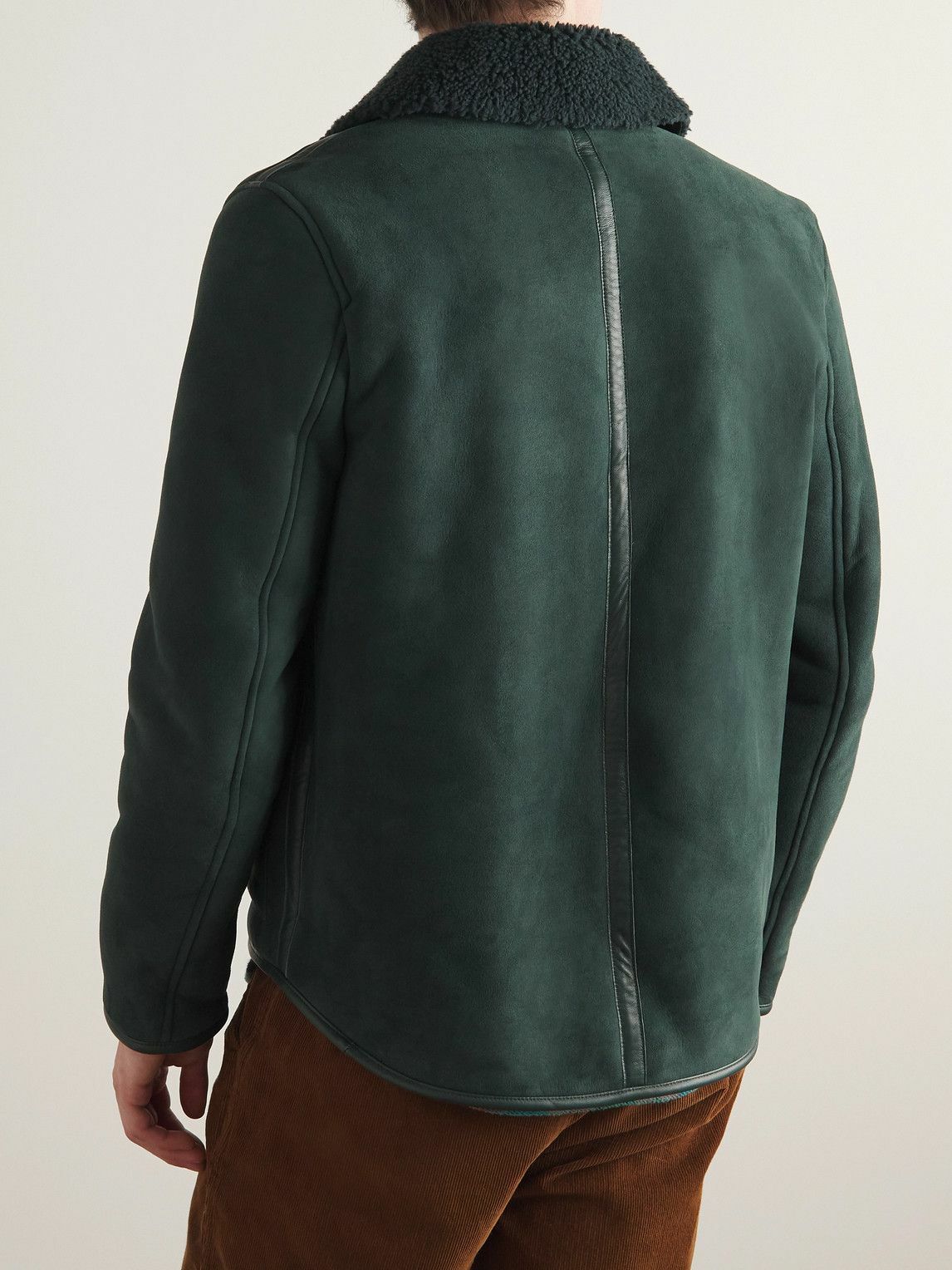 YMC - Brainticket MK2 Leather-Trimmed Shearling Jacket - Green YMC