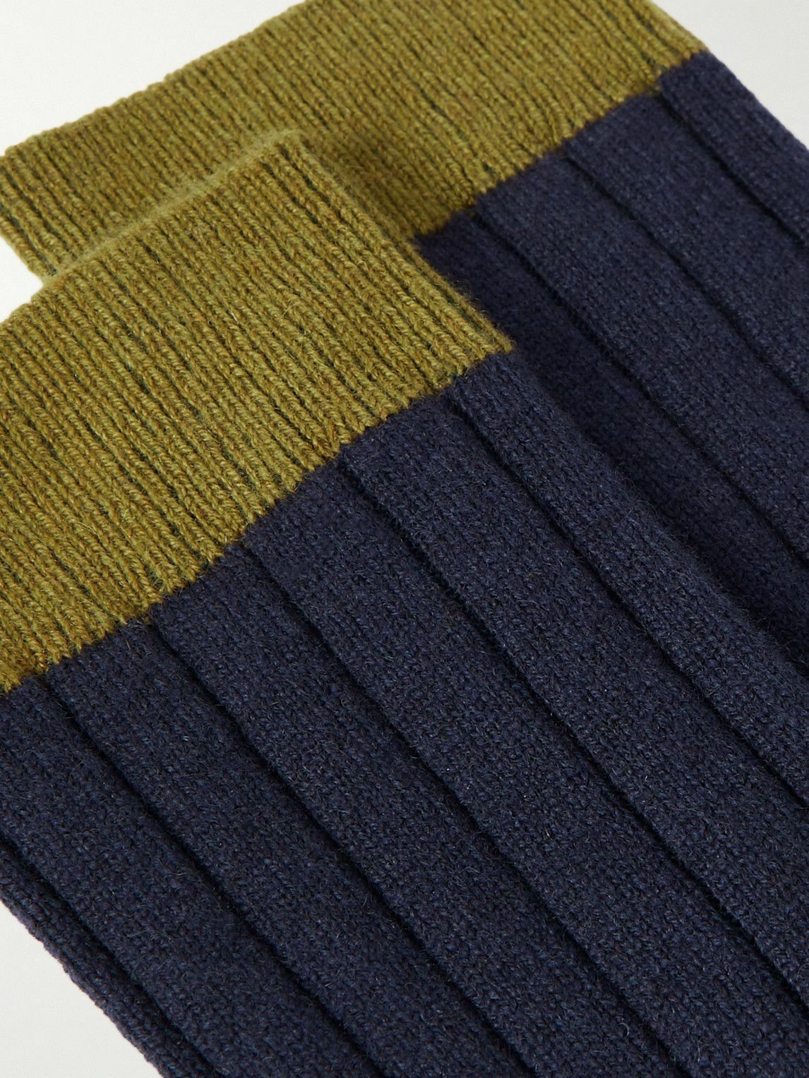 Johnstons of Elgin ColourBlock Ribbed Cashmere Socks Multi