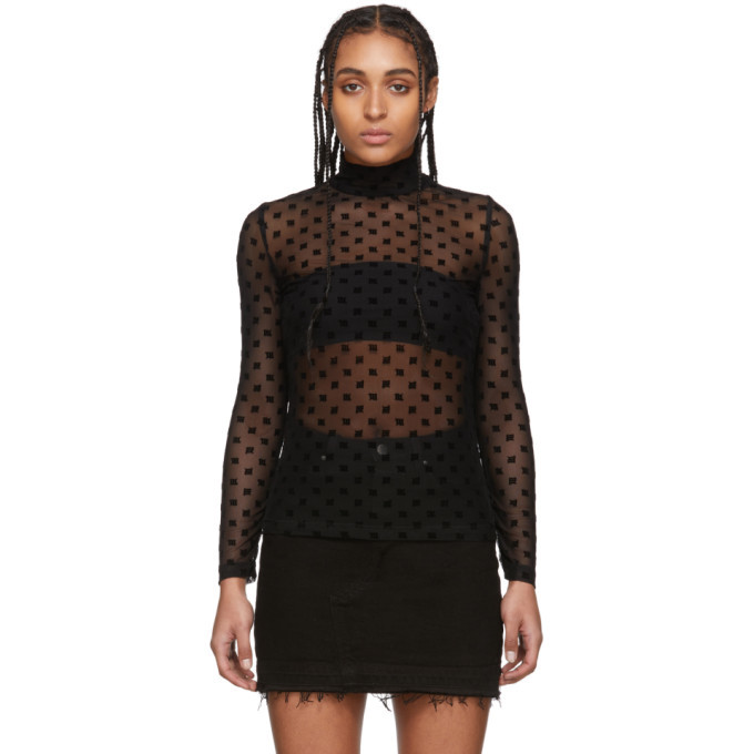 MISBHV Black Mesh Monogram Turtleneck 