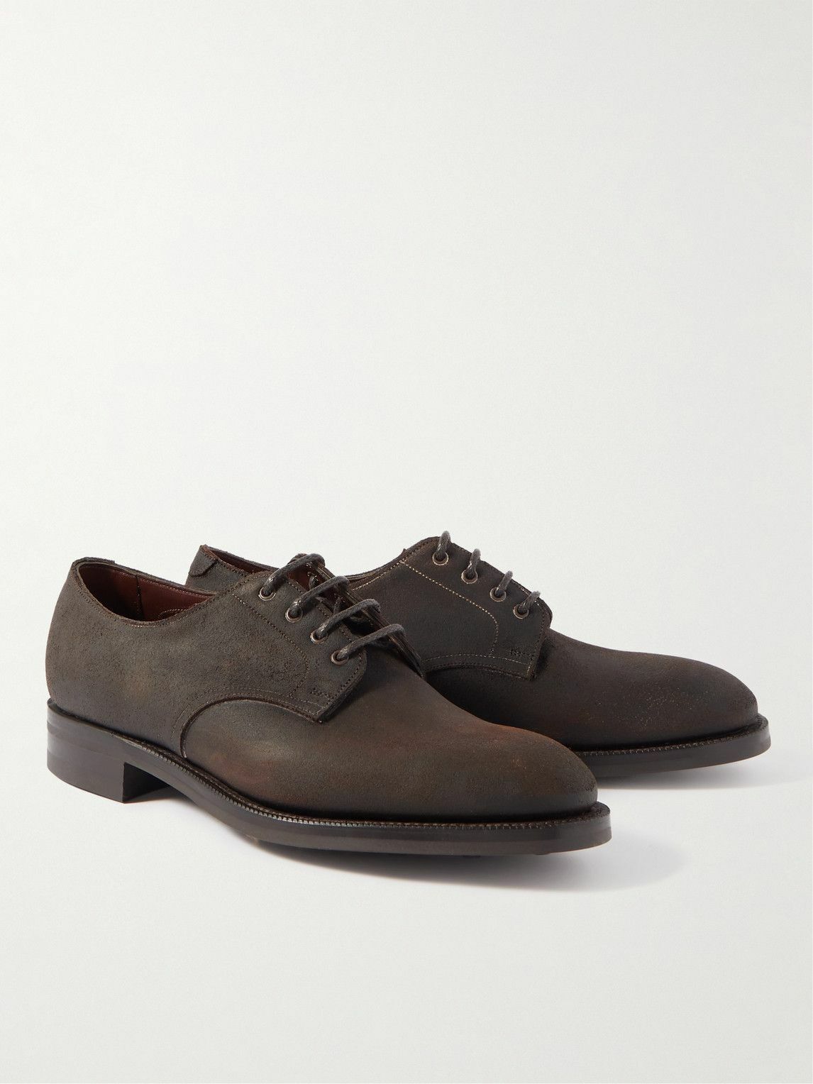 Edward Green - Leith Suede Derby Shoes - Brown Edward Green