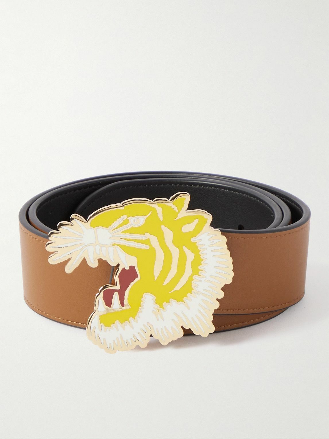 KENZO 3cm Reversible Leather Belt Black Kenzo