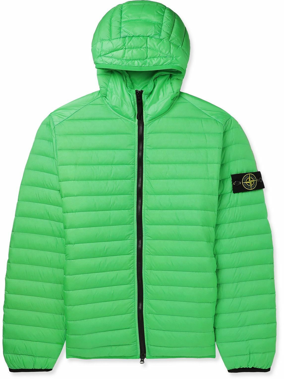 Stone Island Channel LogoAppliquéd Quilted Shell Hooded Down Jacket