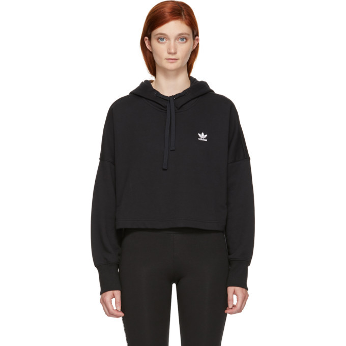 adidas Originals Black Cropped Hoodie adidas Originals