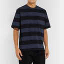 Oliver Spencer - Striped Mélange Cotton-Jersey T-Shirt - Blue