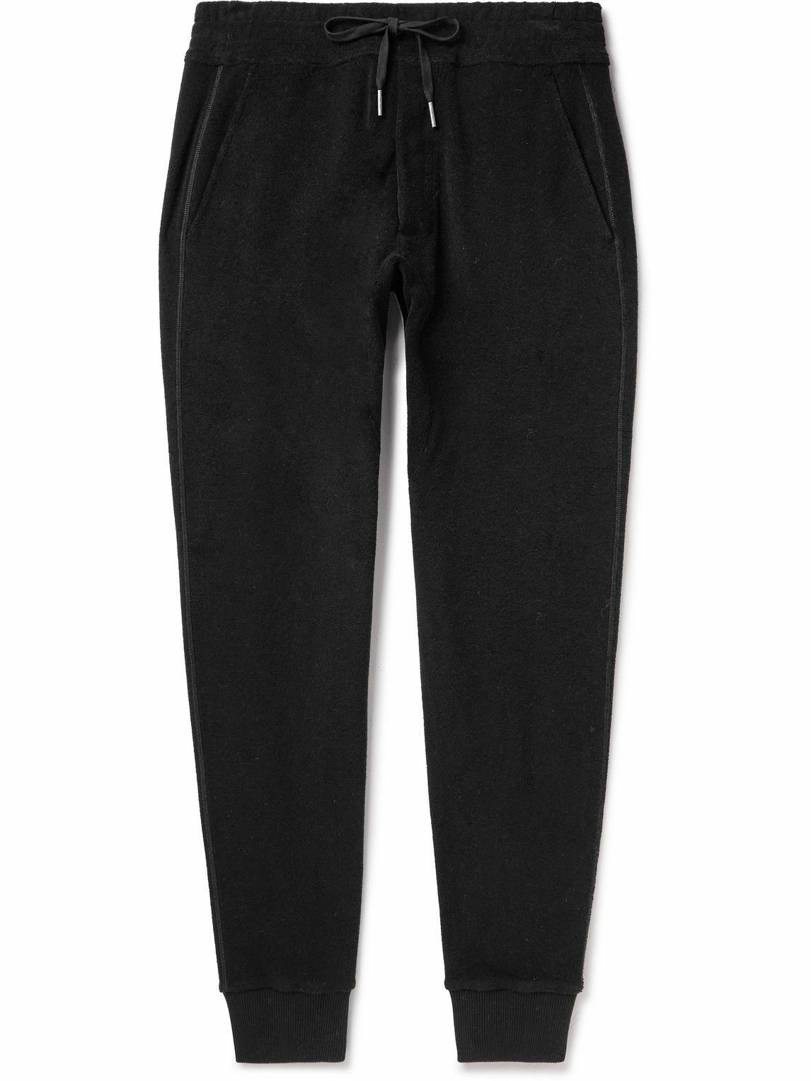 Photo: TOM FORD - Slim-Fit Tapered Cotton-Terry Sweatpants - Black