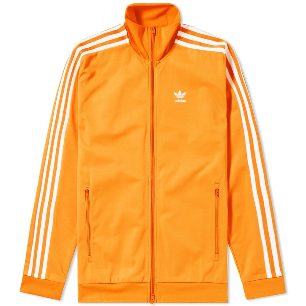 adidas beckenbauer track top orange