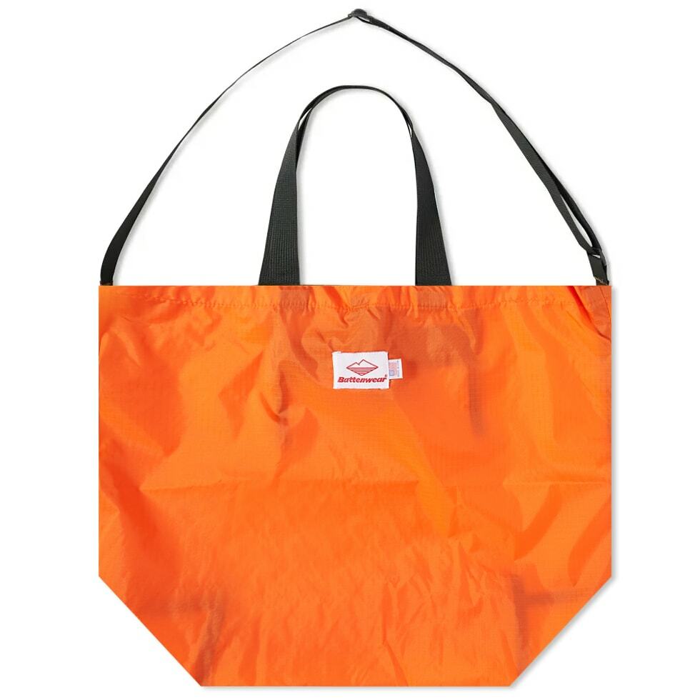 Battenwear Men's Packable Tote Bag in Orange/Black Battenwear