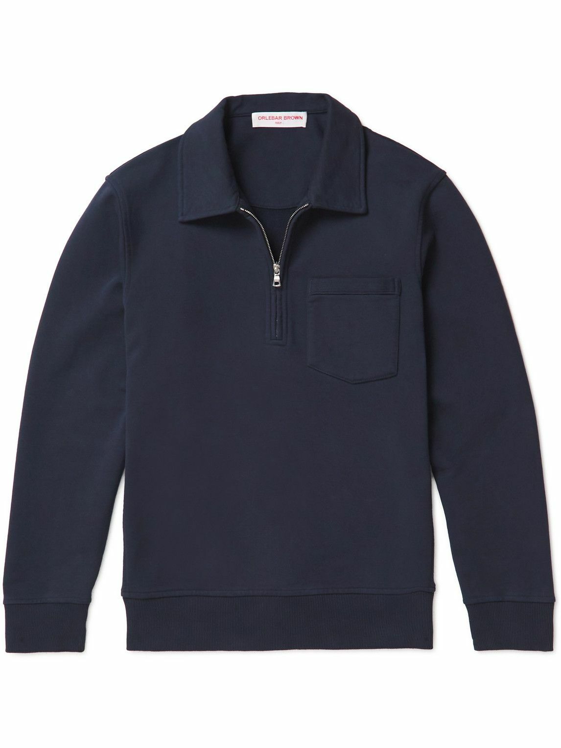 Orlebar Brown - Bolam Garment-Dyed Cotton-Jersey Half-Zip Sweatshirt ...