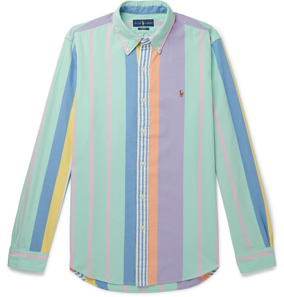 Infrarood Harden Eerbetoon Polo Ralph Lauren - Button-Down Collar Striped Cotton Oxford Shirt - Mint  Polo Ralph Lauren
