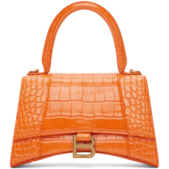 balenciaga orange croc bag