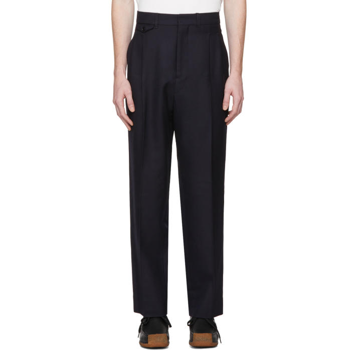 Lemaire Navy Two Pleat Trousers Lemaire