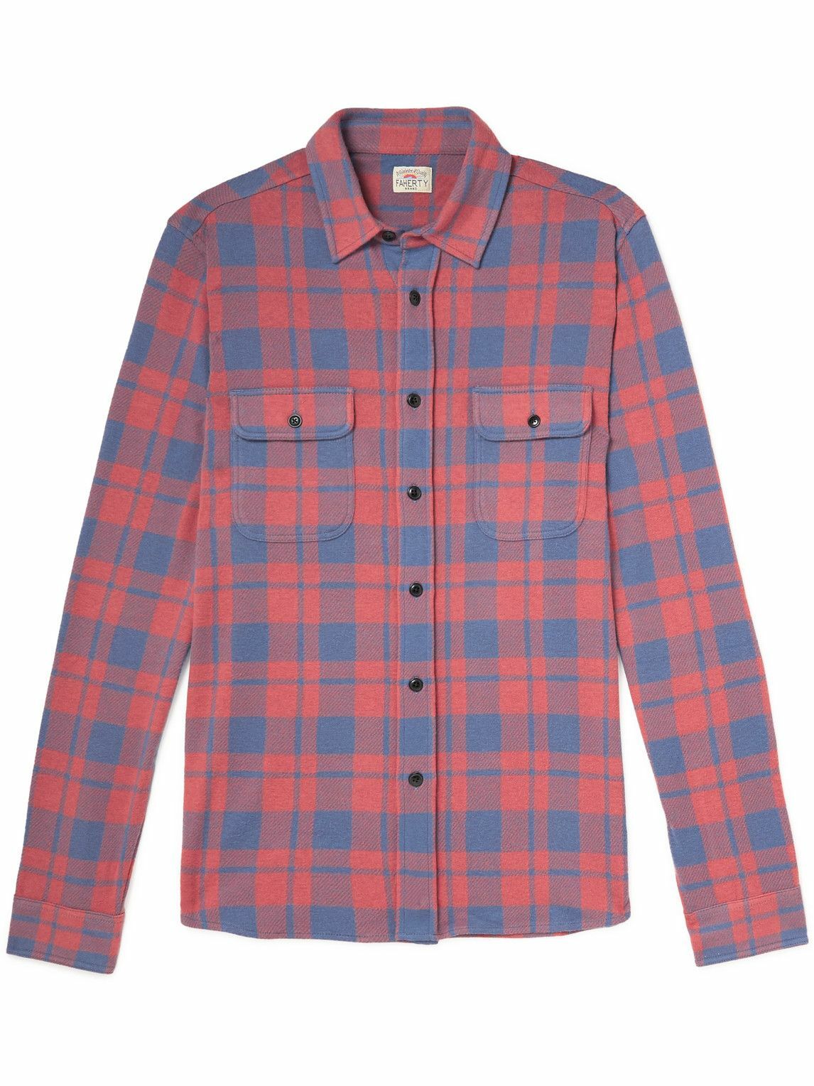Faherty - Legend Checked Stretch-Flannel Shirt - Red Faherty