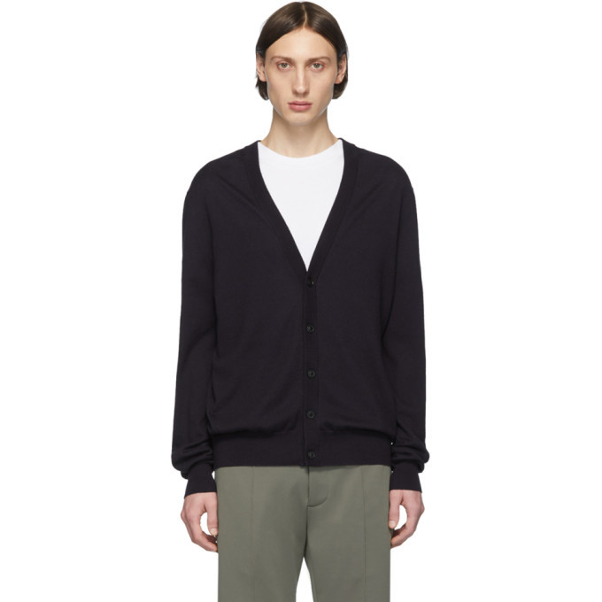 Maison Margiela Navy Elbow Patch Cardigan Maison Margiela