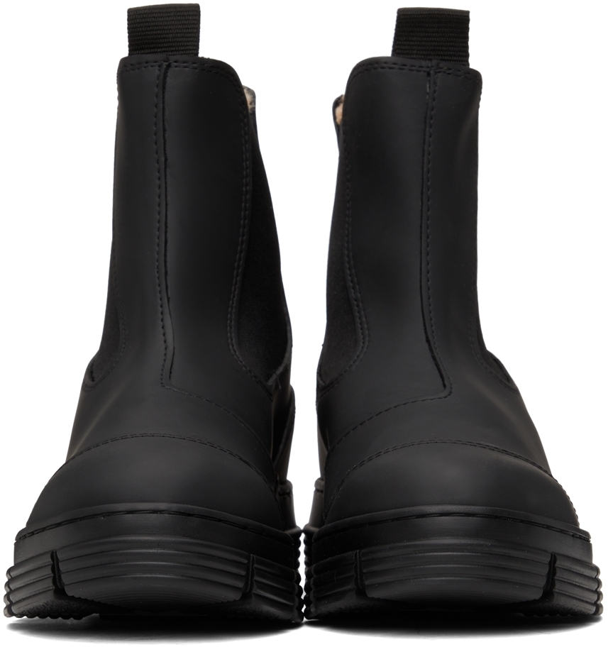 GANNI Black Recycled Rubber Chelsea Boots GANNI