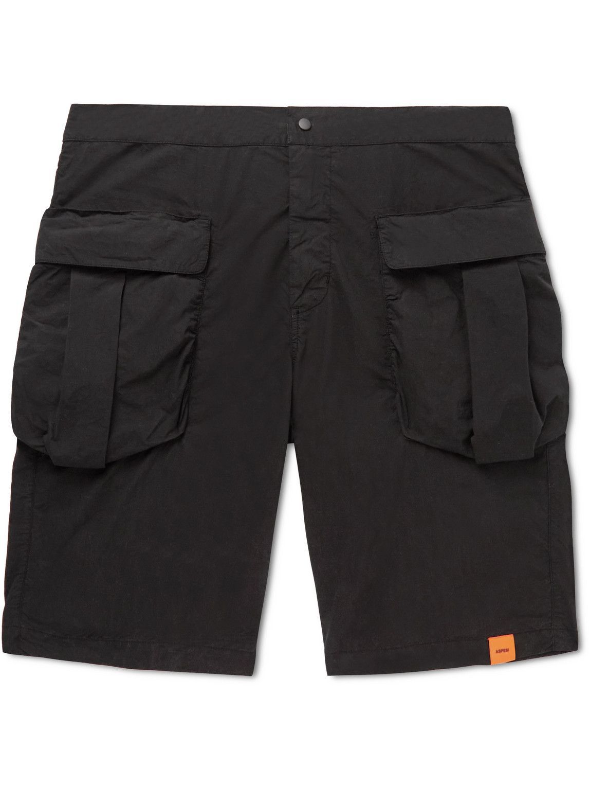 Aspesi - Straight-Leg Cotton-Poplin Cargo Shorts - Black Aspesi