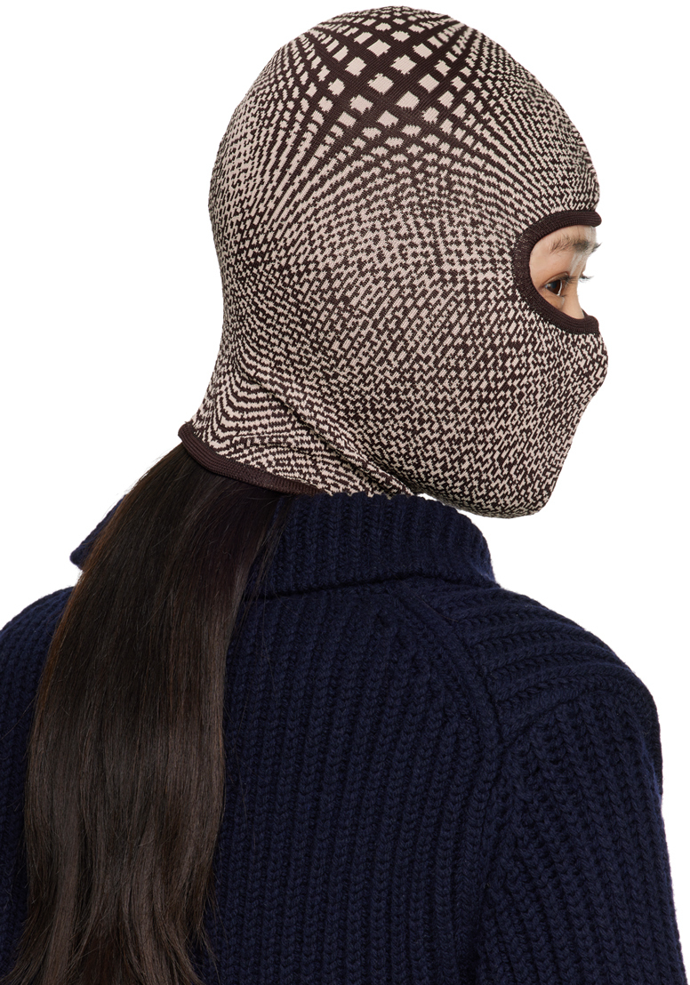 Anne Isabella OffWhite & Brown Optical Balaclava