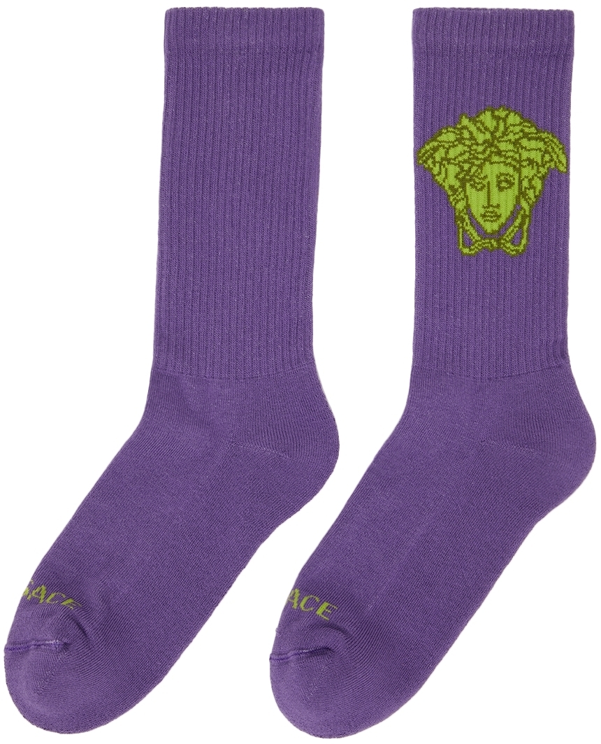 Versace Purple Medusa Socks Versace