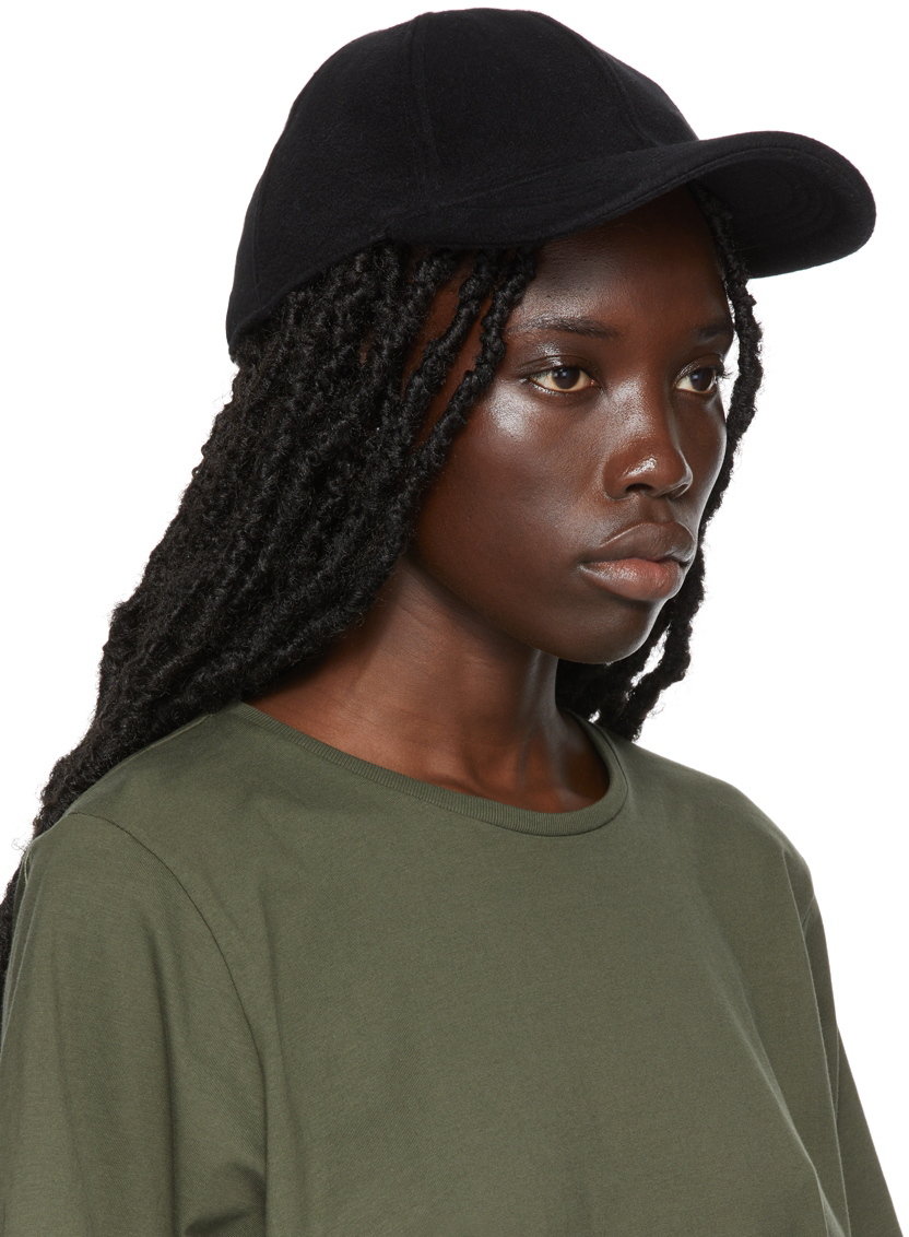 Black Cashmere Double Baseball Cap Toteme