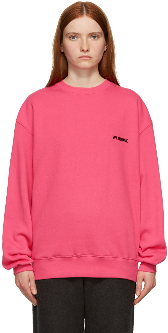 We11done Pink Round Logo Sweatshirt We11done
