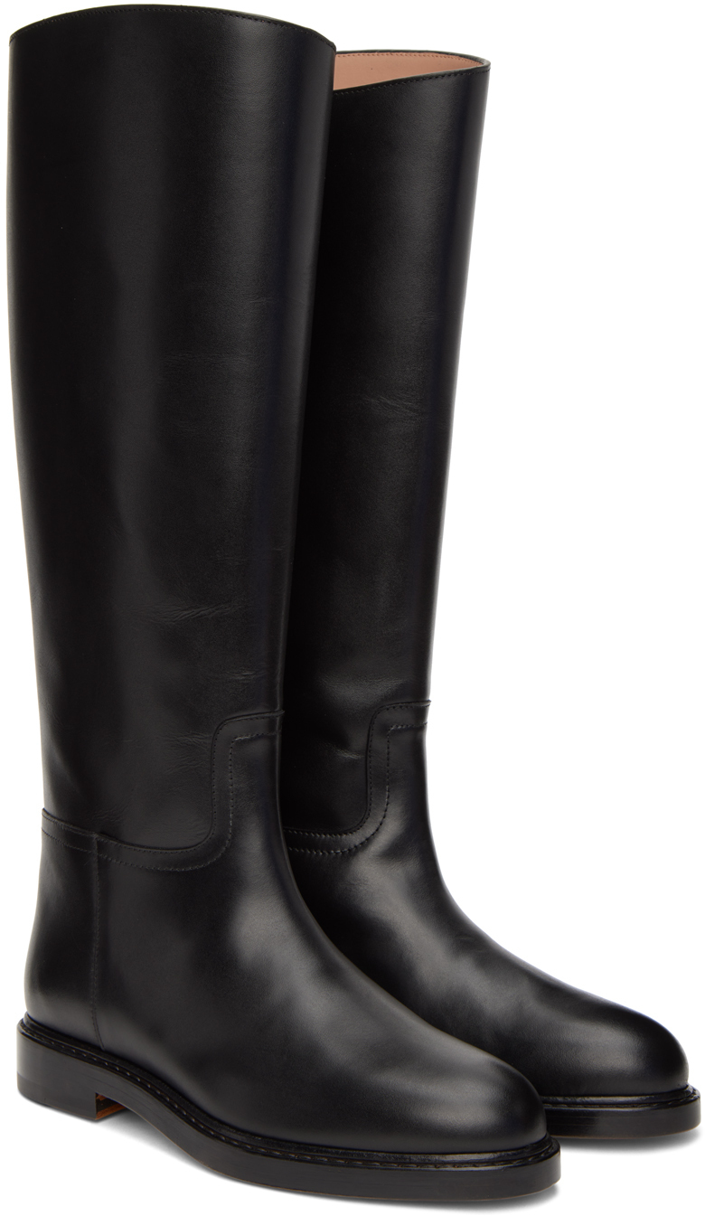 Legres Black Leather Riding Boots Legres