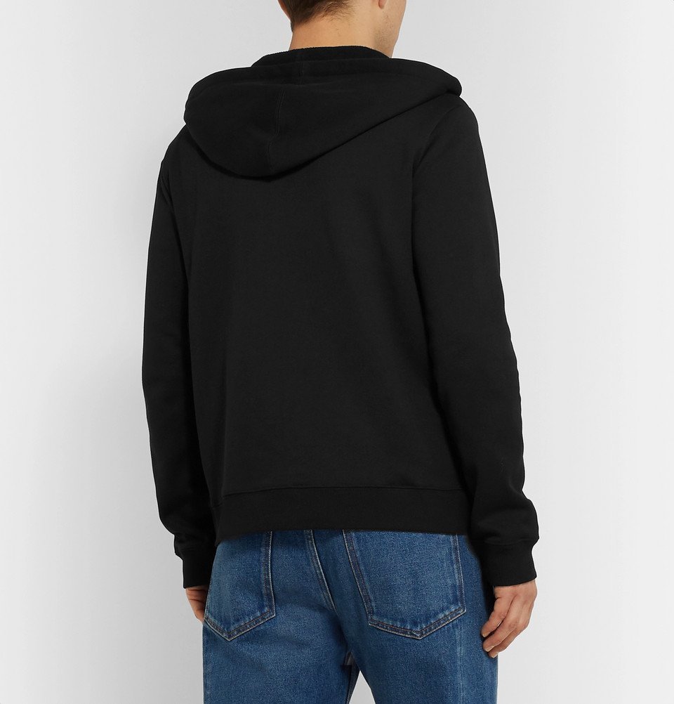 Valentino - Logo-Print Loopback Cotton-Jersey Zip-Up Hoodie - Black ...