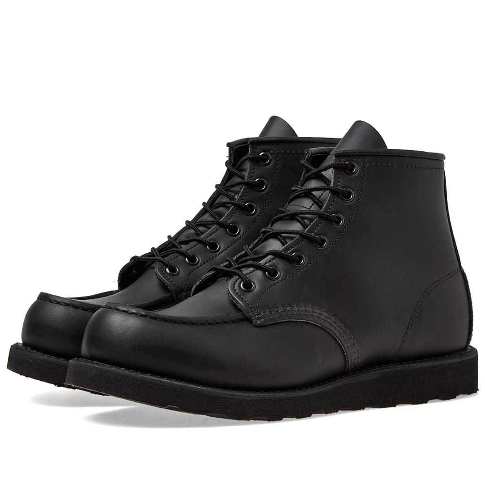 red wing all black moc toe