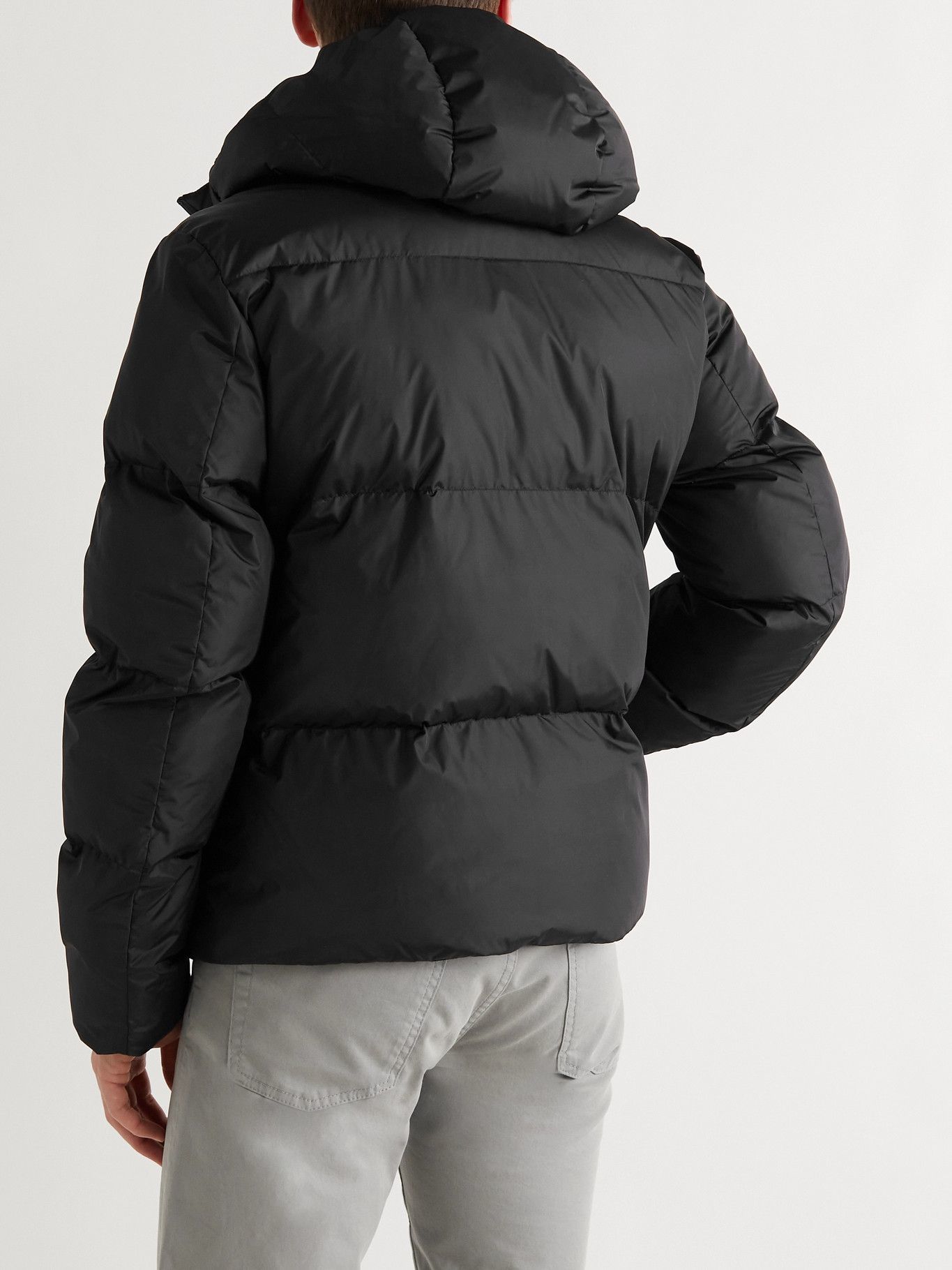 CANALI - Padded Quilted Shell Hooded Jacket - Black Canali