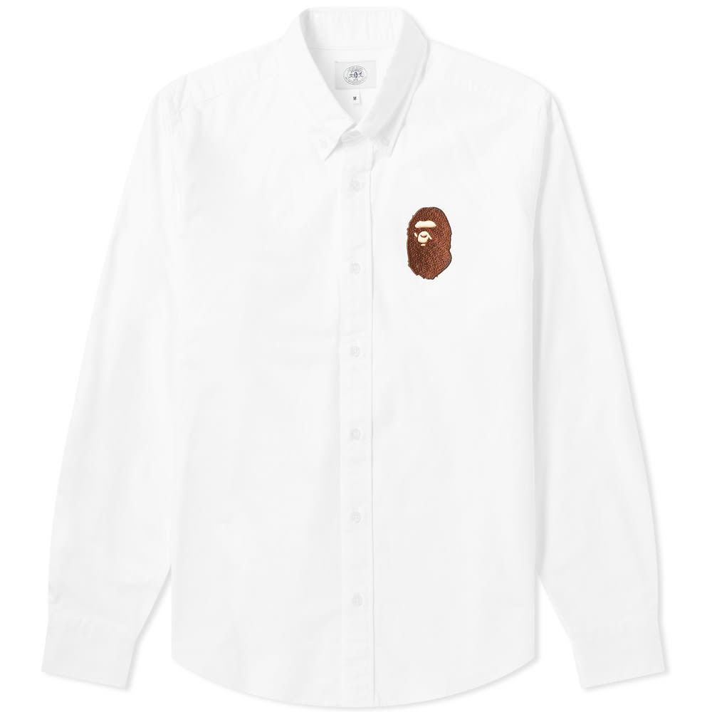A Bathing Ape Relaxed Large Ape Head Shirt White A Bathing Ape