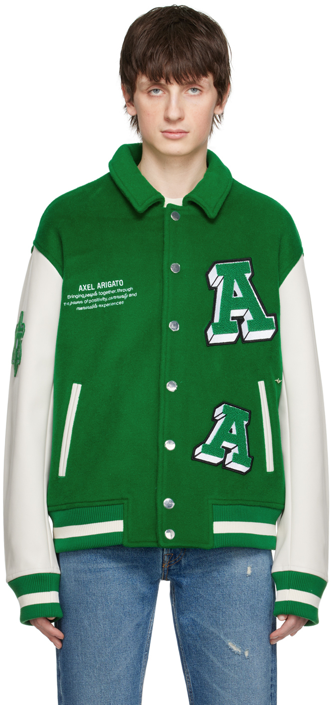 Axel Arigato Green Illusion Varsity Bomber Jacket Axel Arigato