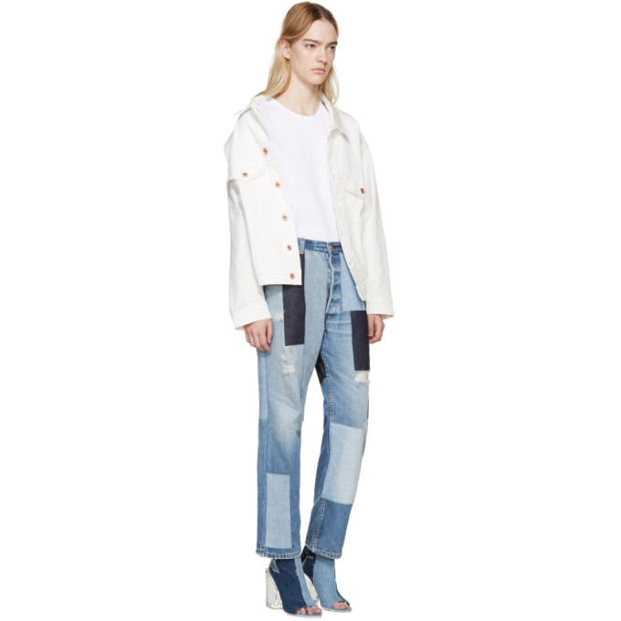 Off-White Blue Patchwork Levis Edition Jeans Off-White