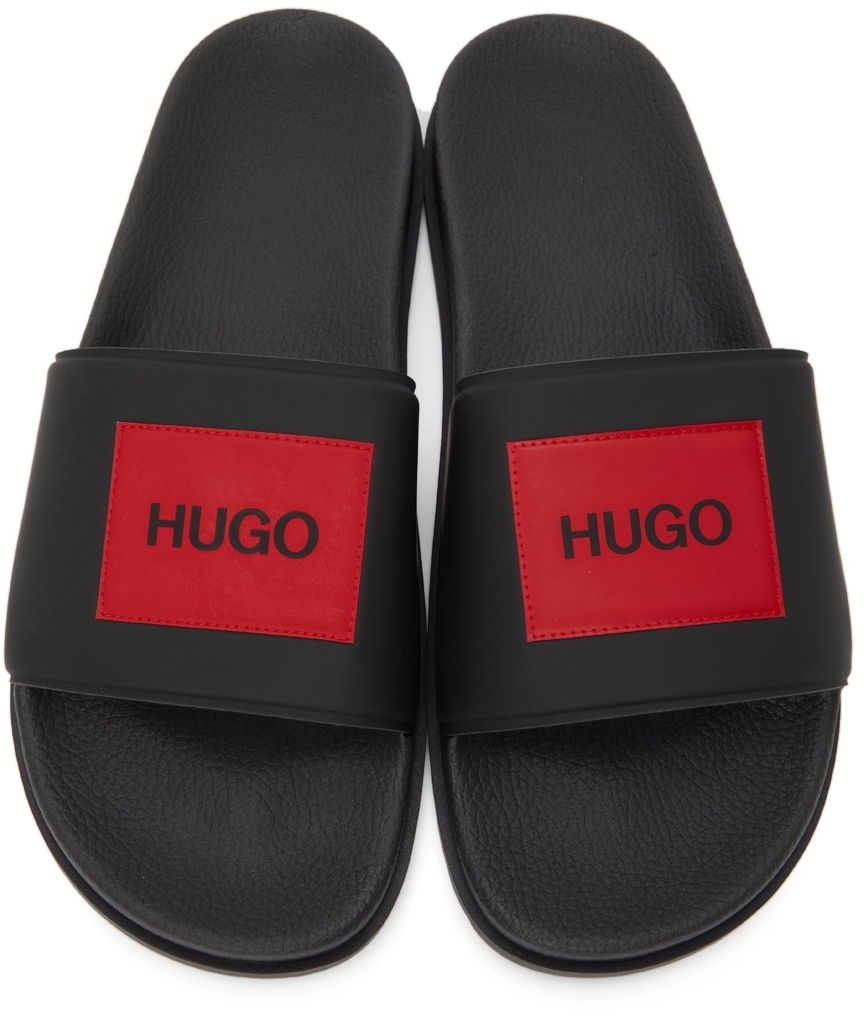 Hugo Black Match Slides Hugo Boss