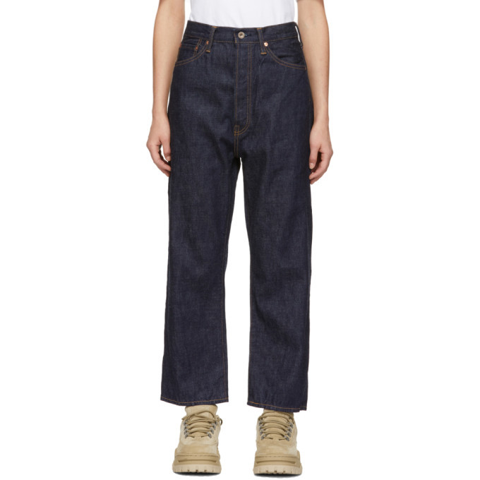 Chimala Navy Wide Tapered Selvedge Jeans Chimala