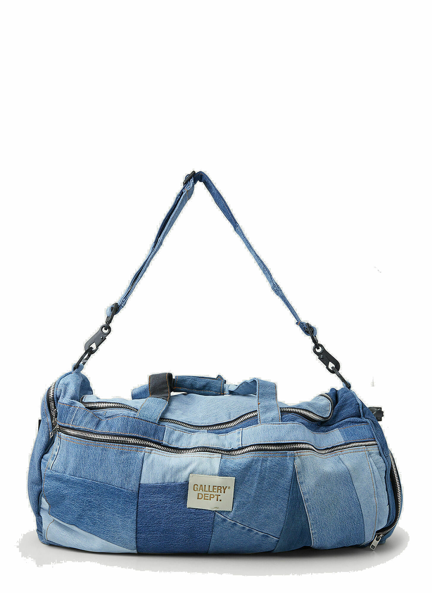 Photo: Patchwork Denim Duffle Bag in Blue