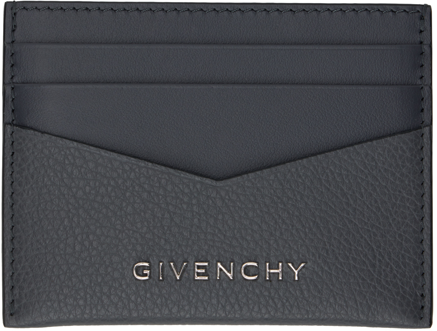 Givenchy Gray Grained Leather Card Holder Givenchy