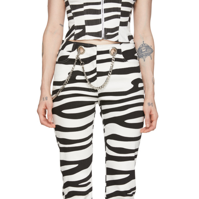Miaou Black and White Tomma Zebra Jeans 