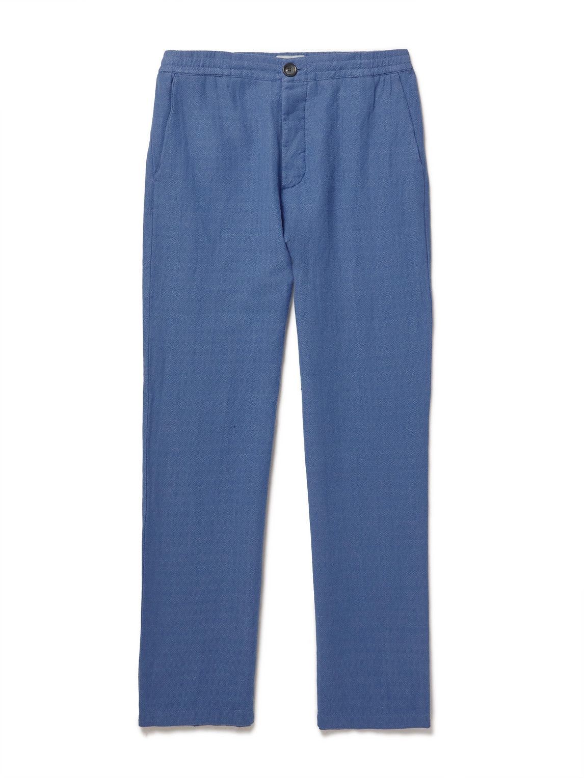 Oliver Spencer - Straight-Leg Linen and Cotton-Blend Drawstring Trousers - Blue