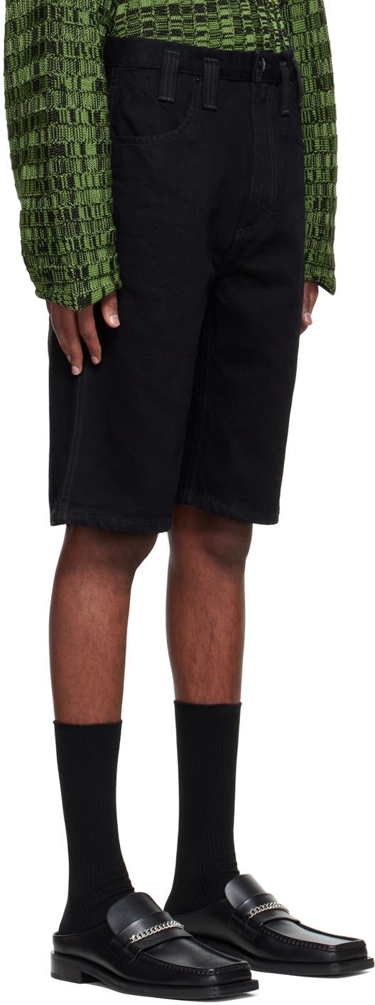 Eckhaus Latta Black Denim Shorts 