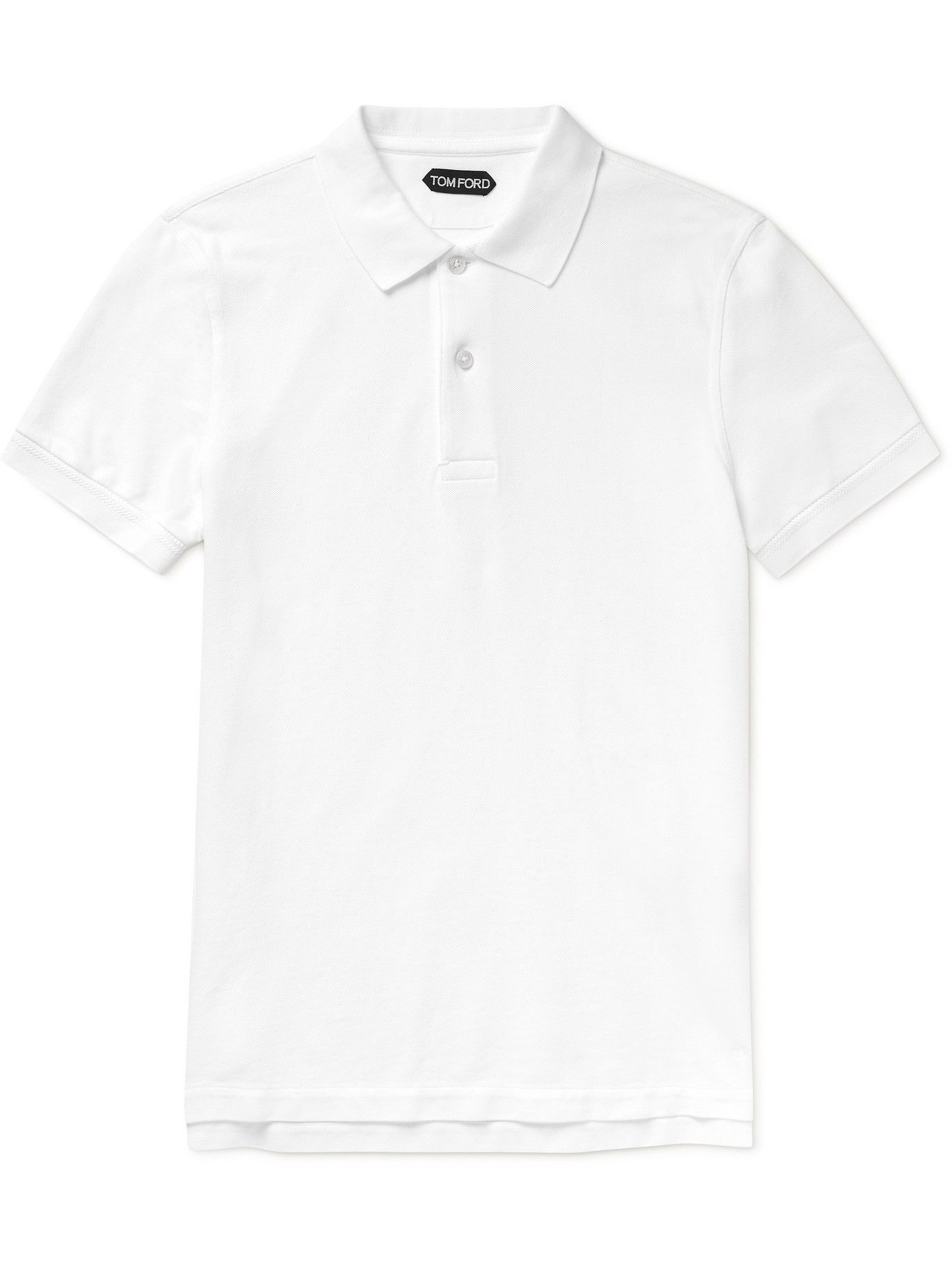 TOM FORD - Garment-Dyed Cotton-Piqué Polo Shirt - White TOM FORD