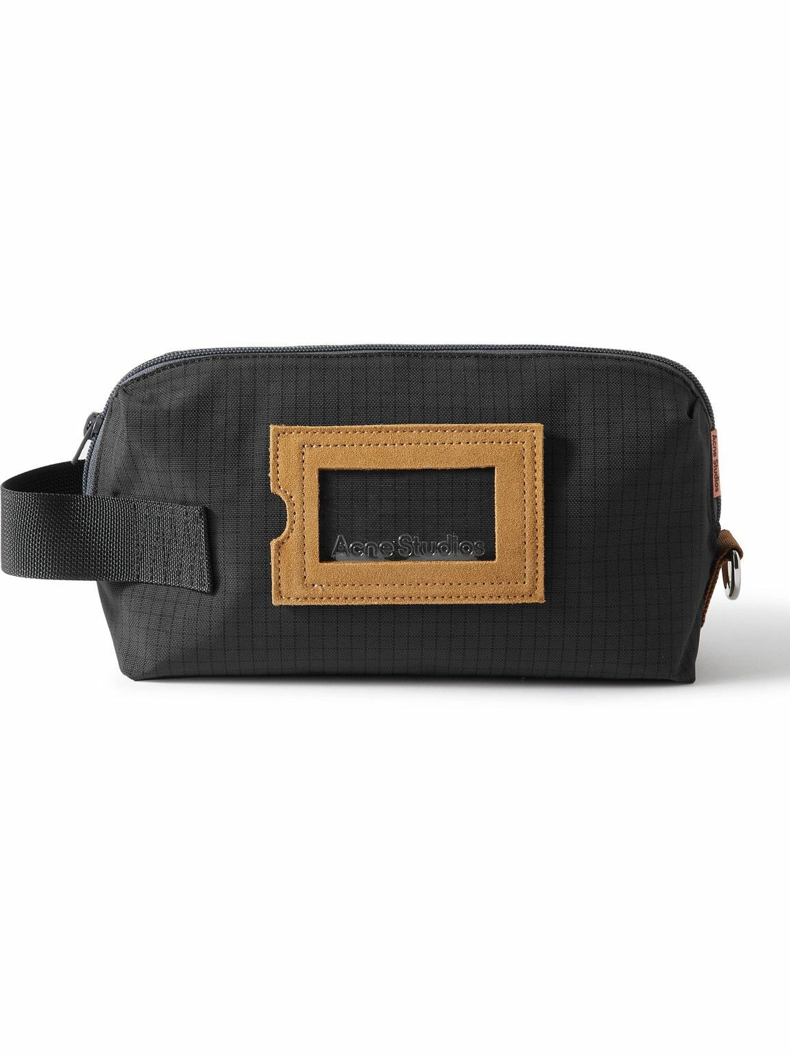 Photo: Acne Studios - Logo-Embossed Suede-Trimmed Nylon-Ripstop Wash Bag