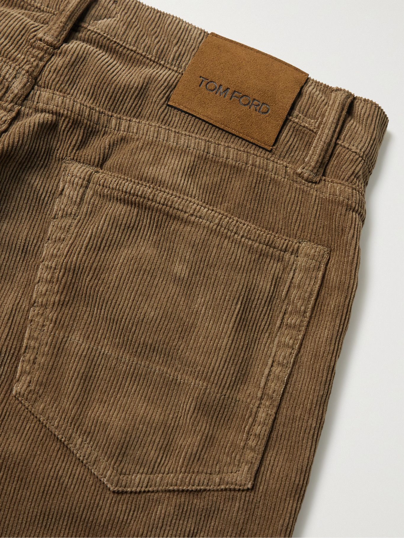 TOM FORD - Slim-Fit Cotton-Blend Corduroy Trousers - Brown TOM FORD