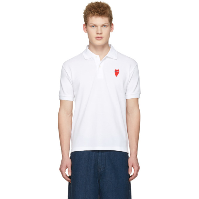 comme des garcons polo white