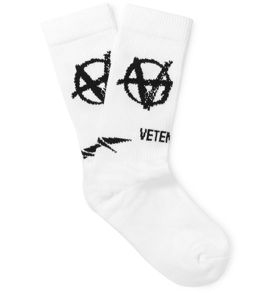creencia Tigre Surgir Vetements - Reebok Logo-Intarsia Stretch Cotton-Blend Socks - White  Vetements
