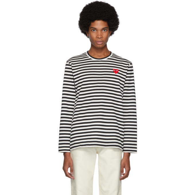 red and white striped comme des garçons