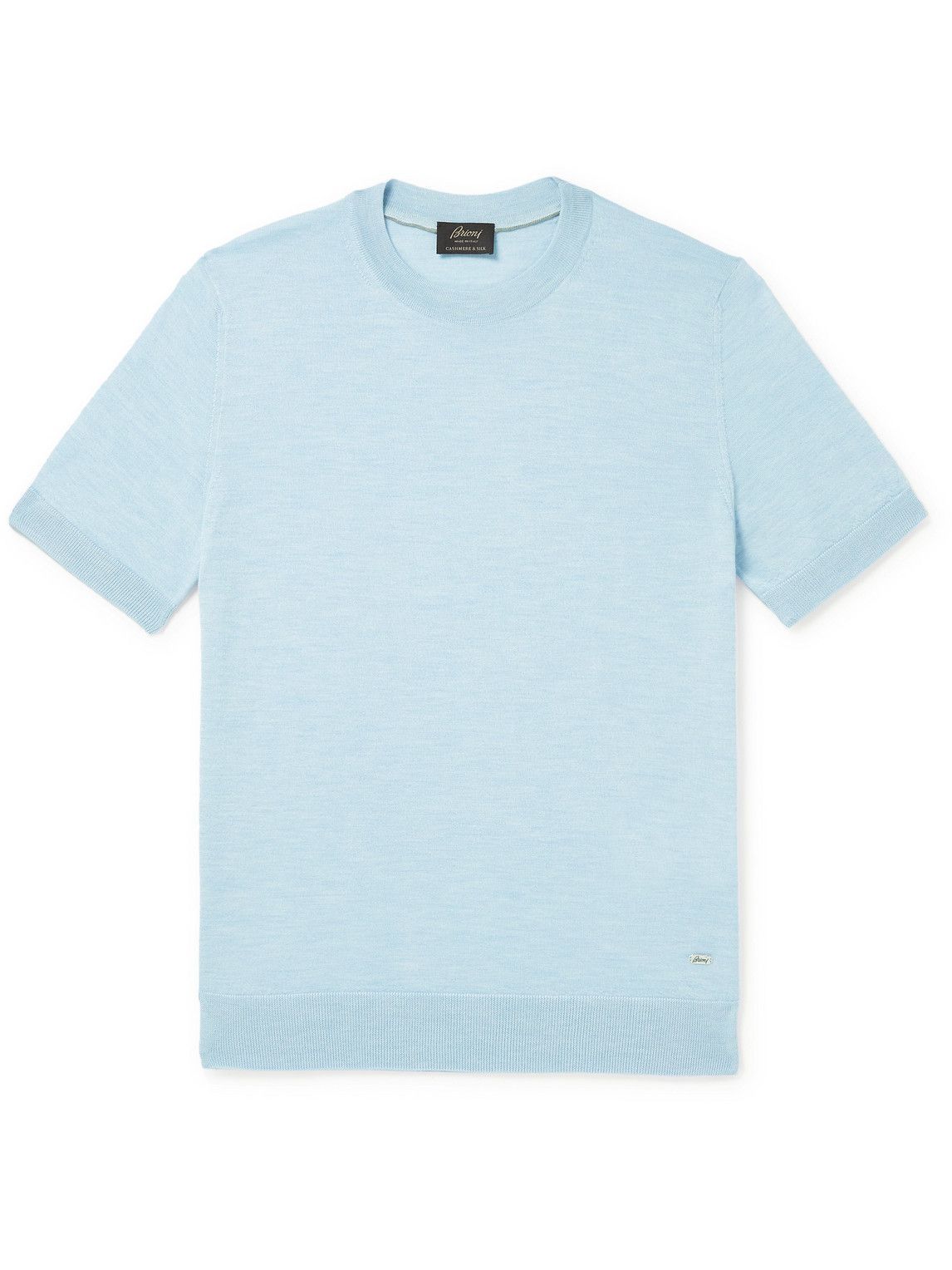 Brioni - Slim-Fit Logo-Embroidered Knitted Cotton T-Shirt - Men 