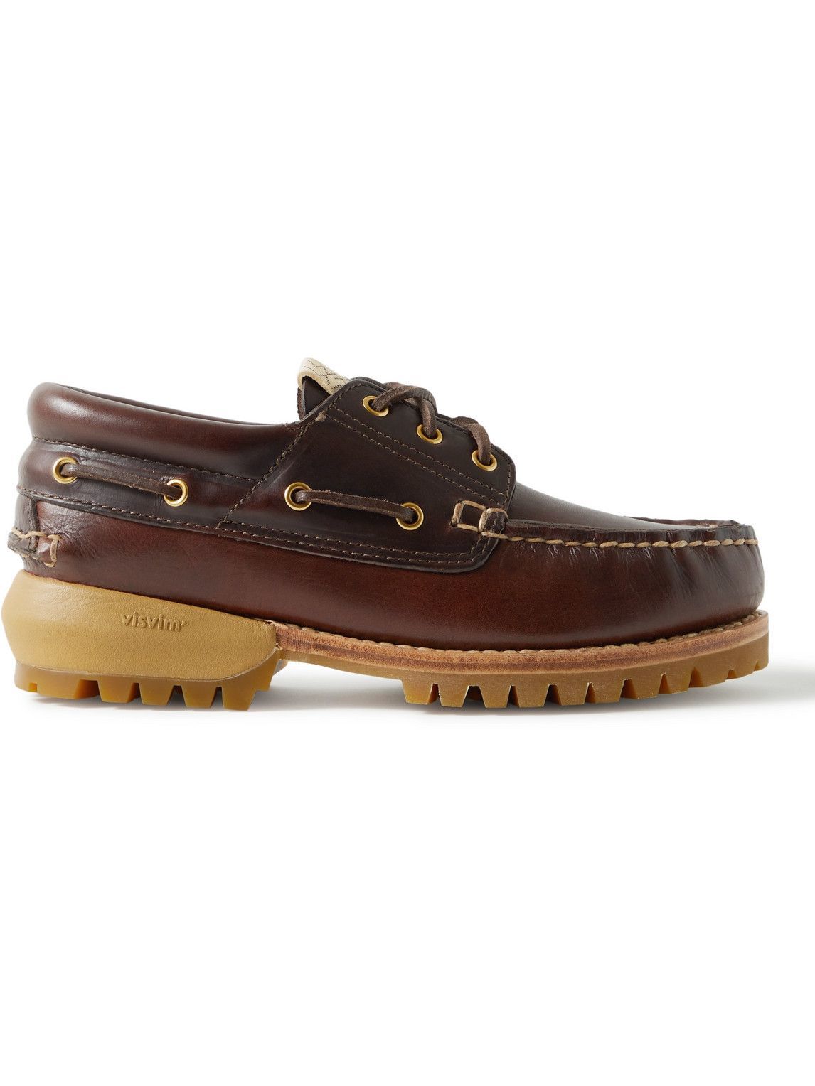 Photo: Visvim - Wallace Deck-Folk Leather Boat Shoes - Brown
