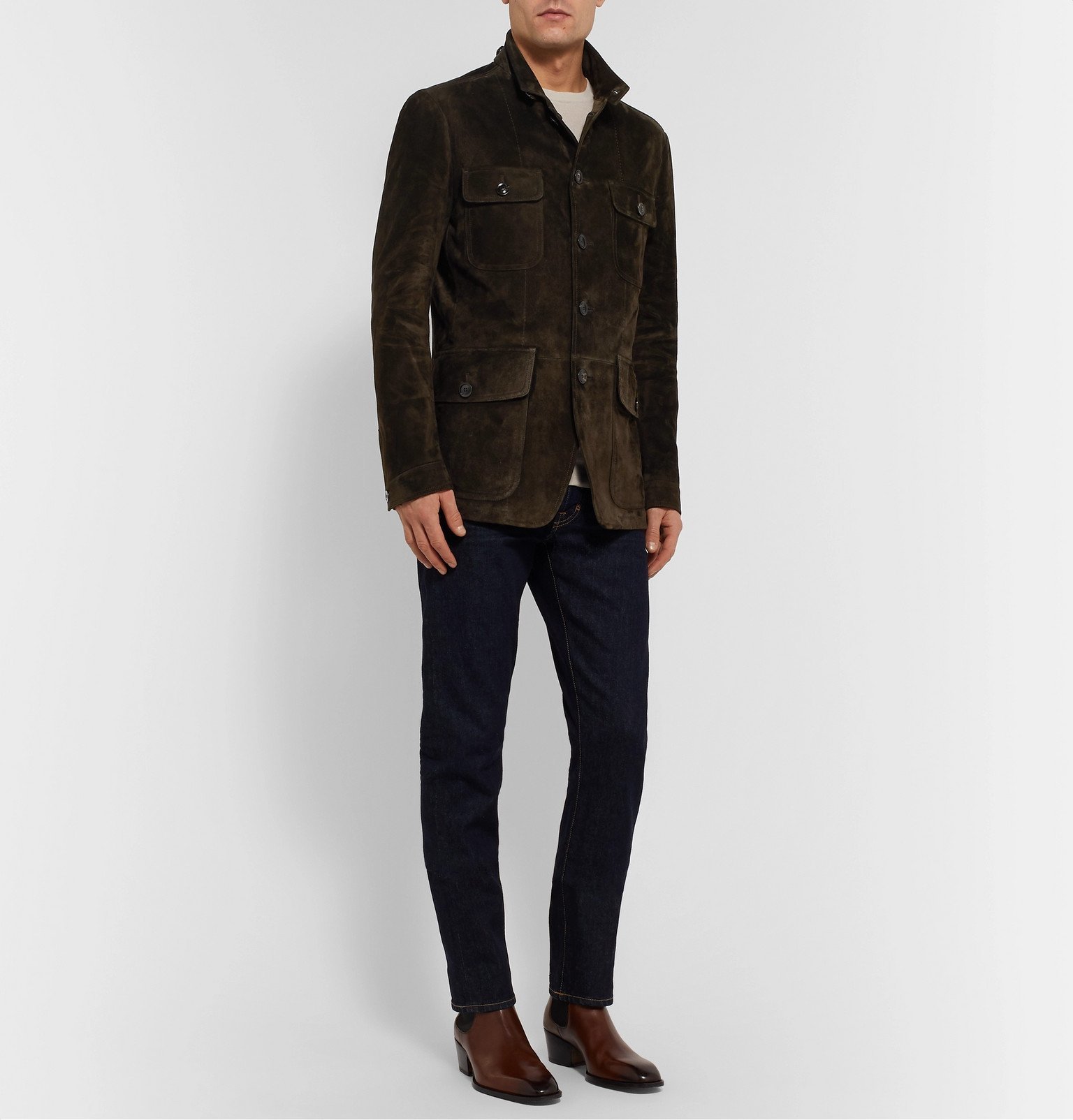 TOM FORD - Suede Field Jacket - Brown 