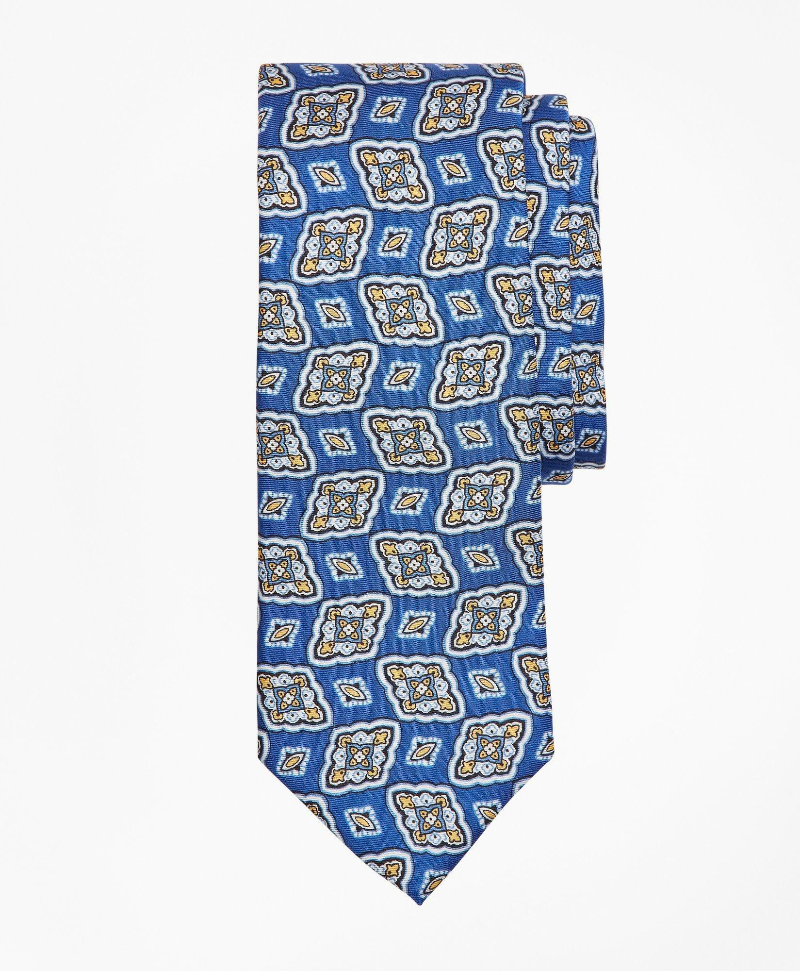 Brooks Brothers Men's Medallion Print Tie | Blue