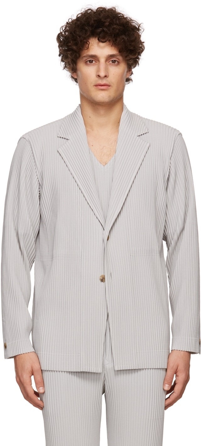 Homme Plissé Issey Miyake Grey Basics Blazer Homme Plisse Issey Miyake